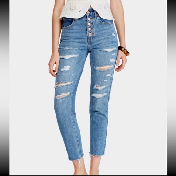 Free People ripped jeans size 4 - Picture 1 of 7